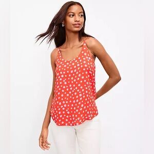 LOFT Red Polka Dot Women's Scoop Neck Cami Size M
